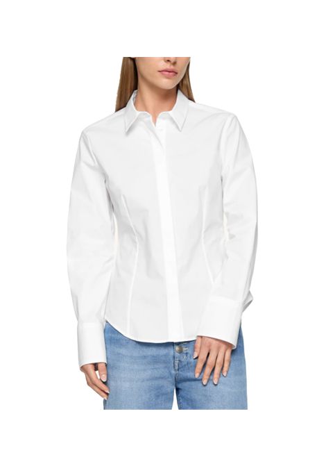 Camicia Dondup donna DC397PS0012 XXX Bianca cotone slim popeline stretch DONDUP | Camicie | DC397PS0012 XXX000